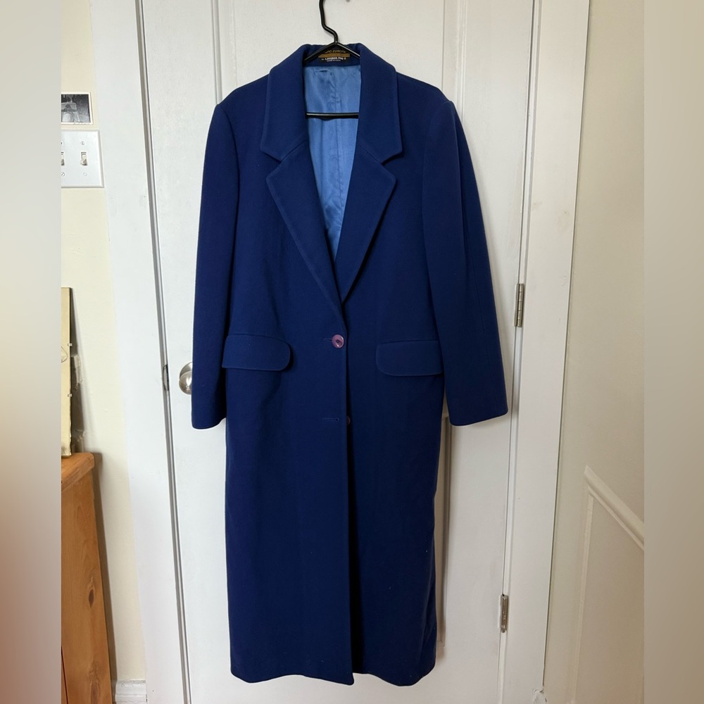 London Fog Blue Wool Coat Vintage Tempo Europa Style Chic Winter Coat